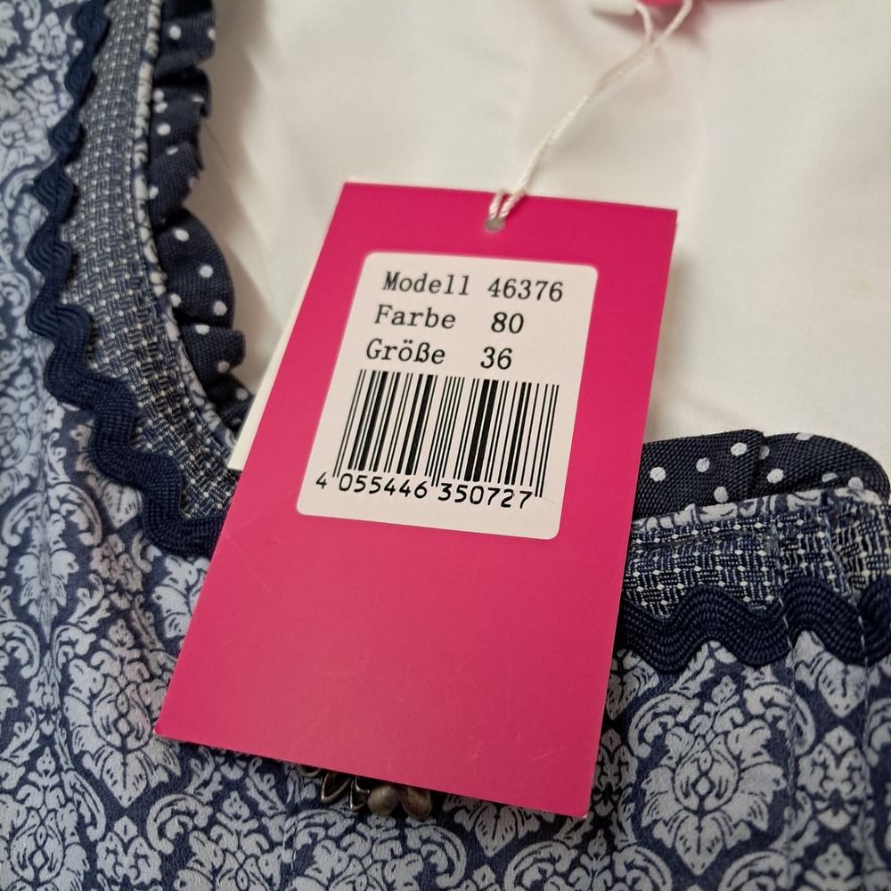 NWT Kruger Dirndl Dress Women's EU 36 Small Blue German Traditional Oktoberfest - Picture 8 of 16